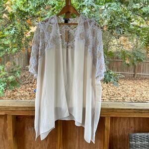 Steve Madden Off White Crocheted Open Lightweight Cardigan OSFM. NEW